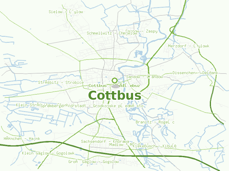 Karte von Cottbus