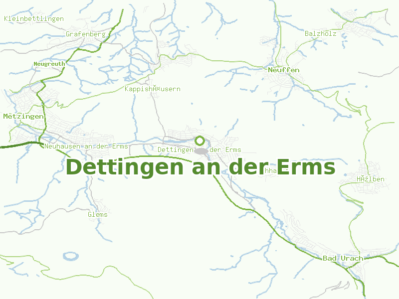 Karte von Dettingen an der Erms