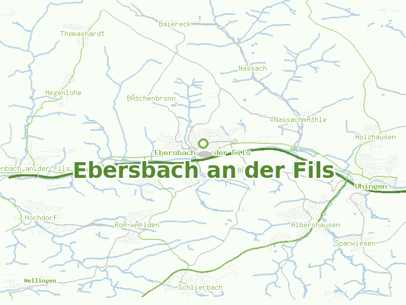 Karte von Ebersbach an der Fils