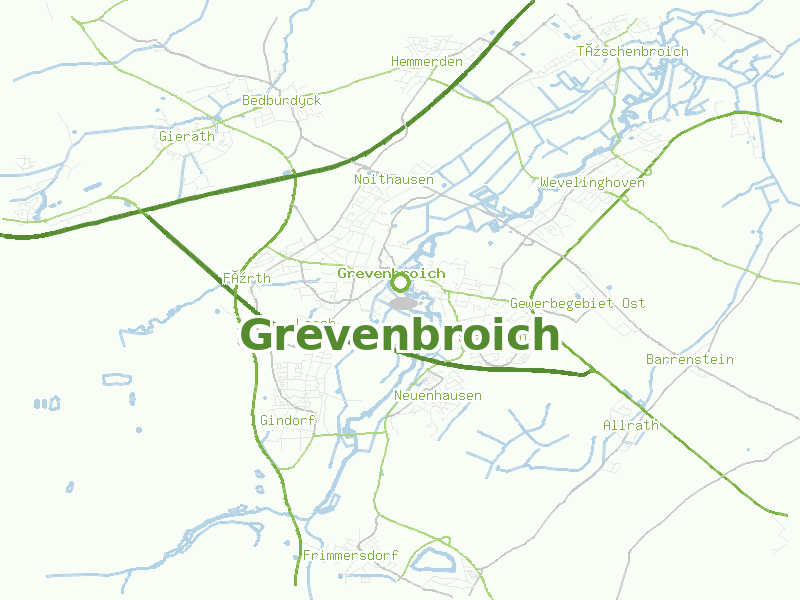 Karte von Grevenbroich