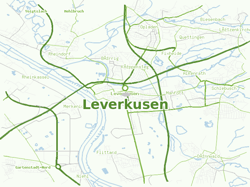 Karte von Leverkusen
