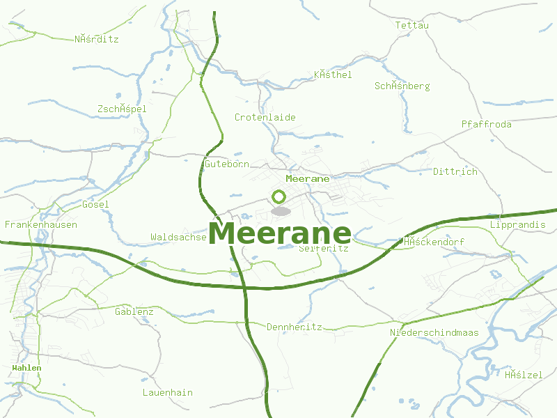 Karte von Meerane