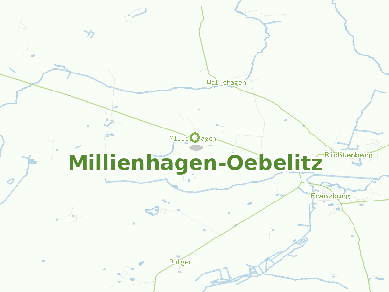 Karte von Millienhagen-Oebelitz