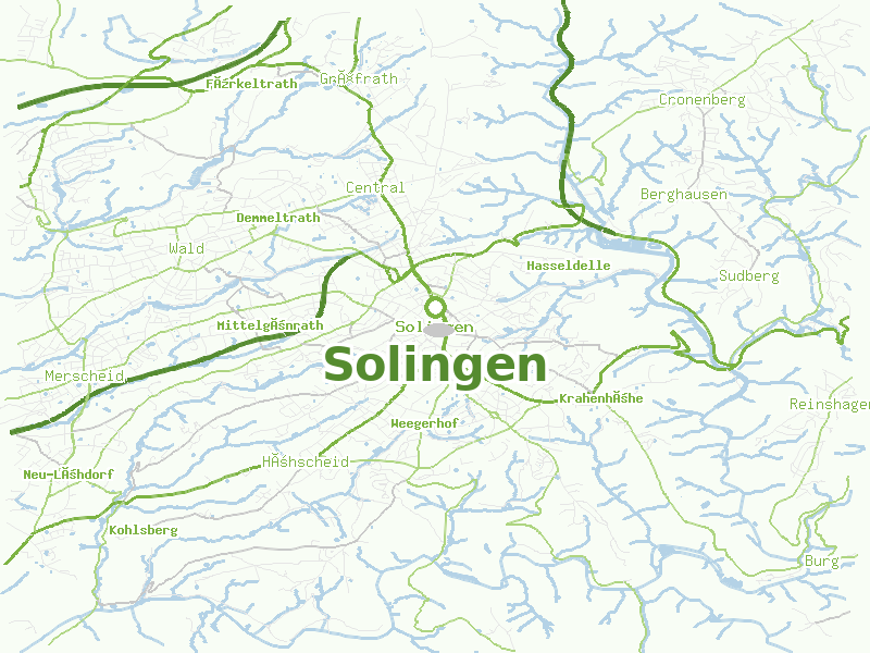 Karte von Solingen