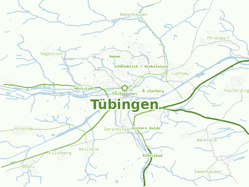 Karte von Tübingen