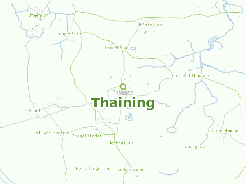 Karte von Thaining