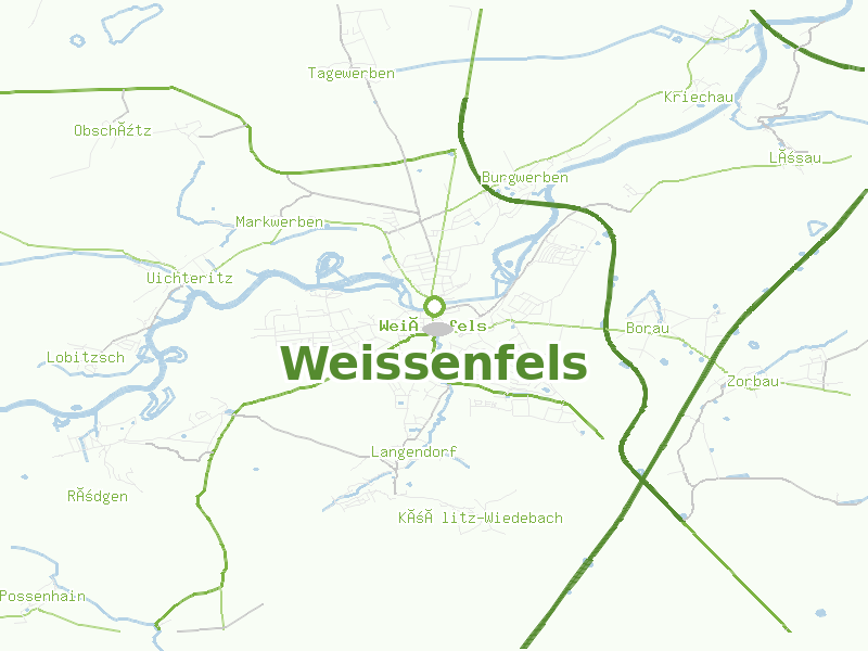Karte von Weissenfels