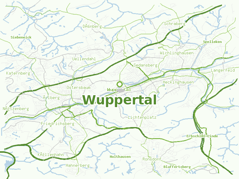 Karte von Wuppertal