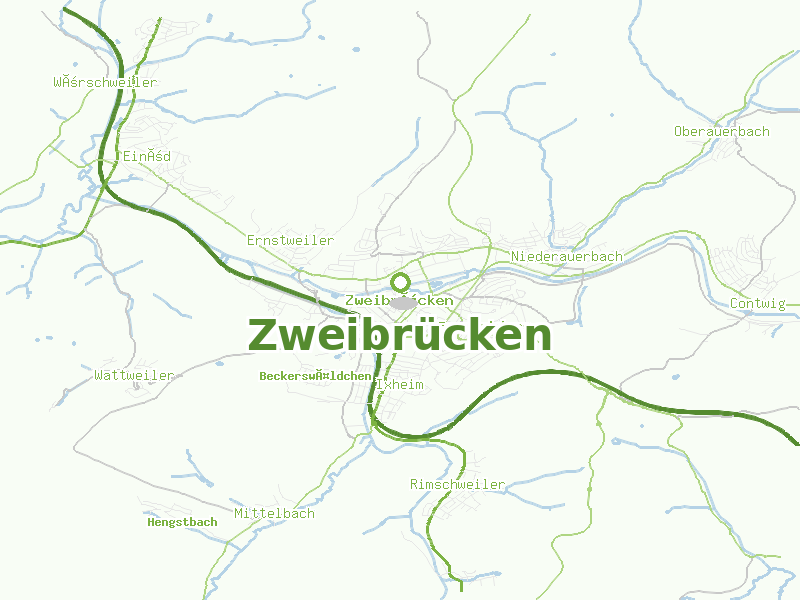 Karte von Zweibrücken